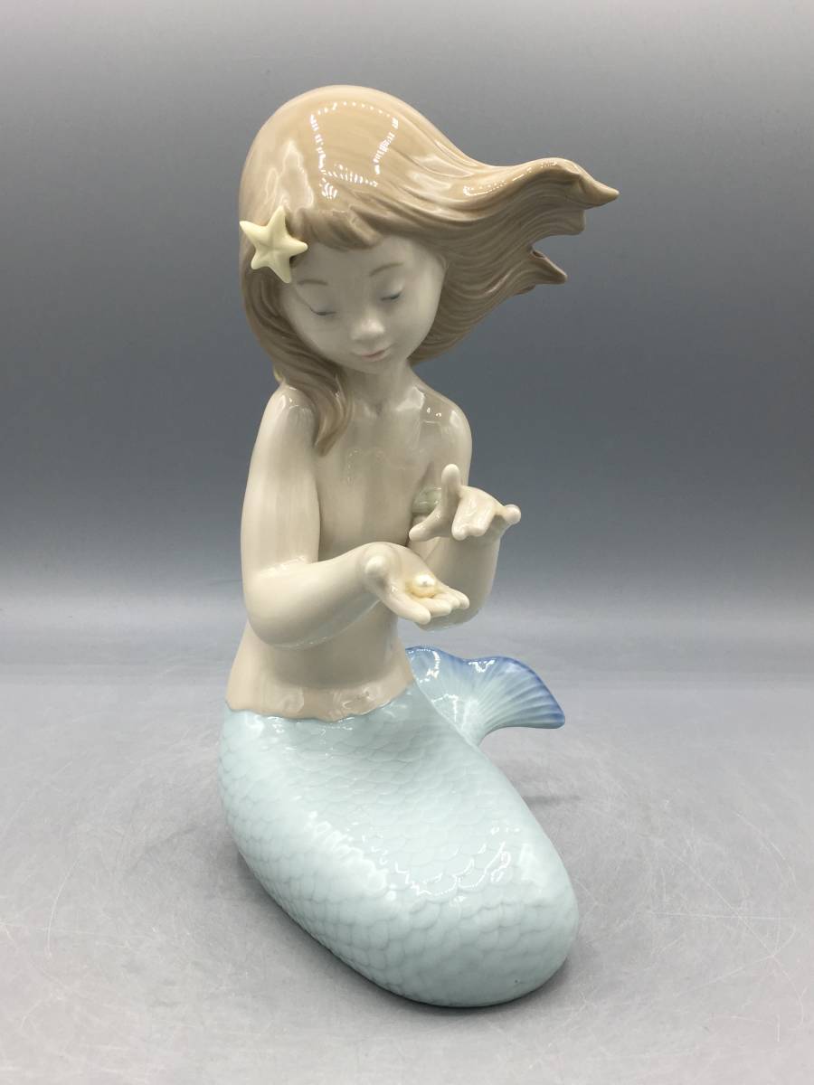 希少 リヤドロ LLADRO マーメイド 海の宝石 真珠 人魚 少女 置物 フィギュリン 陶器 1368 レア 陶器人形_画像1