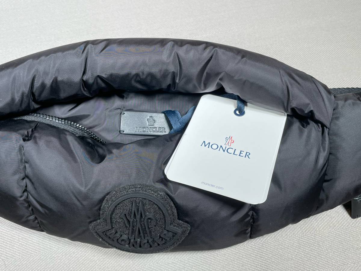 新品 本物 モンクレール MONCLER ベルトバッグ LEGERE 黒 ブラック バック ウエストポーチ ボディ バッグ ダウン ロゴ 肩掛けの画像7