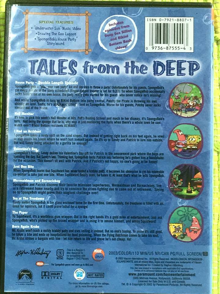 Nickelodeonスポンジボブ英語版dvd Spongebob Tals From The Deep 英語 売買されたオークション情報 Yahooの商品情報をアーカイブ公開 オークファン Aucfan Com
