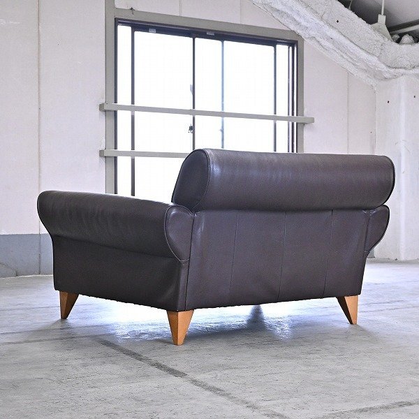 THE CONRAN SHOP 70 ten thousand [ELLIPSE/ ellipse ]1.5 seater . sofa original leather te Len s navy blue Ran leather single wide Conran Shop _ wing slow 