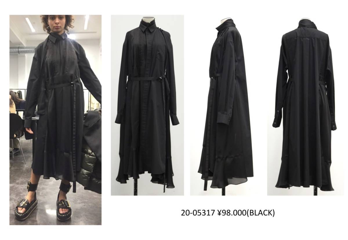 極美品 sacaiサカイ 2020AW コットンサテン2way ワンピース3