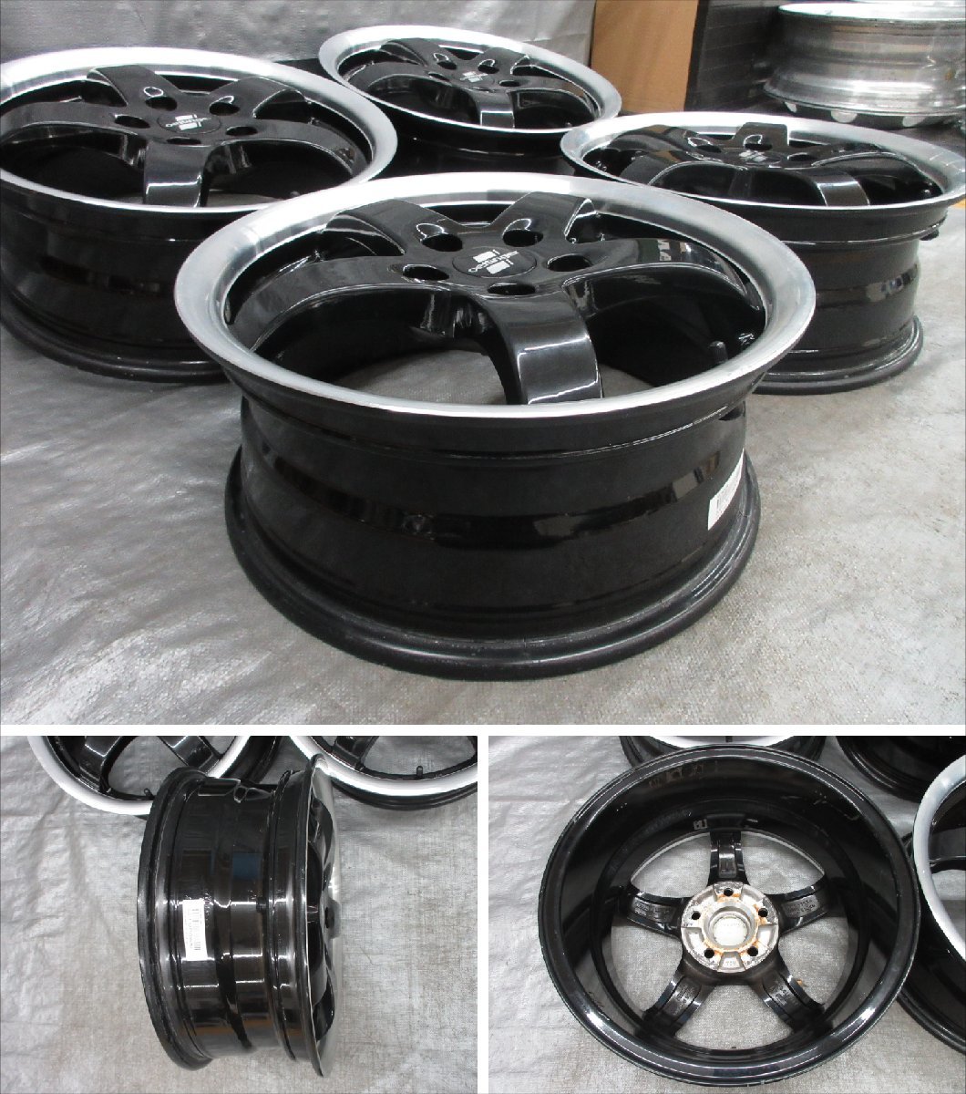 □送料無料 A2■ Oettinger RE2 ■ 16×6.5J+47 ■ 5H PCD112 ■ ハブ径φ66.5 ◇ ４本 ◇ グロスブラック/リム ポリッシュ系 M14可/球面座の画像6