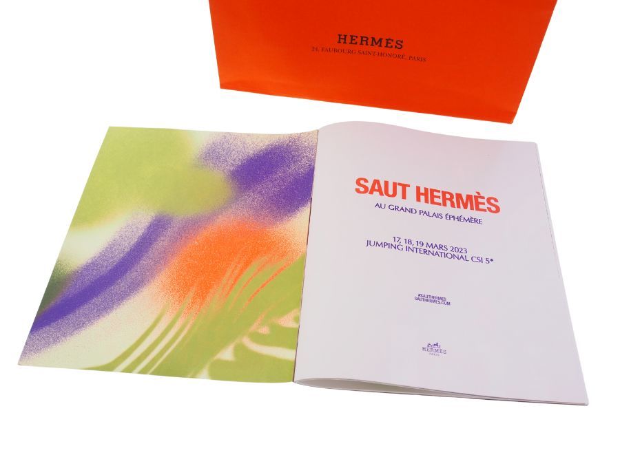 【Used 展示品】エルメス HERMES ガヴロッシュ 45 シュヴァロスコープ・ネオン SAUT HERMES AU GRAND PALAIS 2023 ソー・エルメス限定 絹_画像8