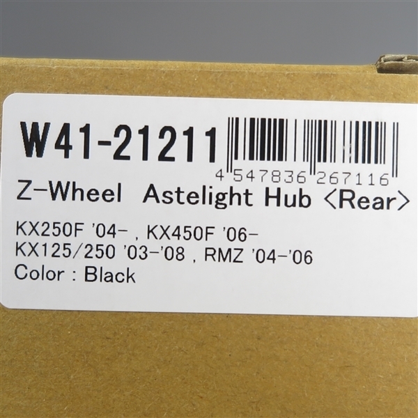 ◇KX250F/KX450F/KLX450R Z-WHEEL アステライトハブ リア/ブラック 展示品/ホイールハブ (W41-21211)_画像7