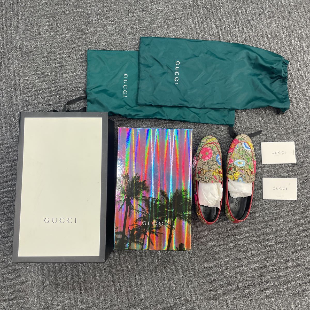 K5 美品GUCCI FLORA GG SUPREME LOAFERS/ホースビットローファー/37