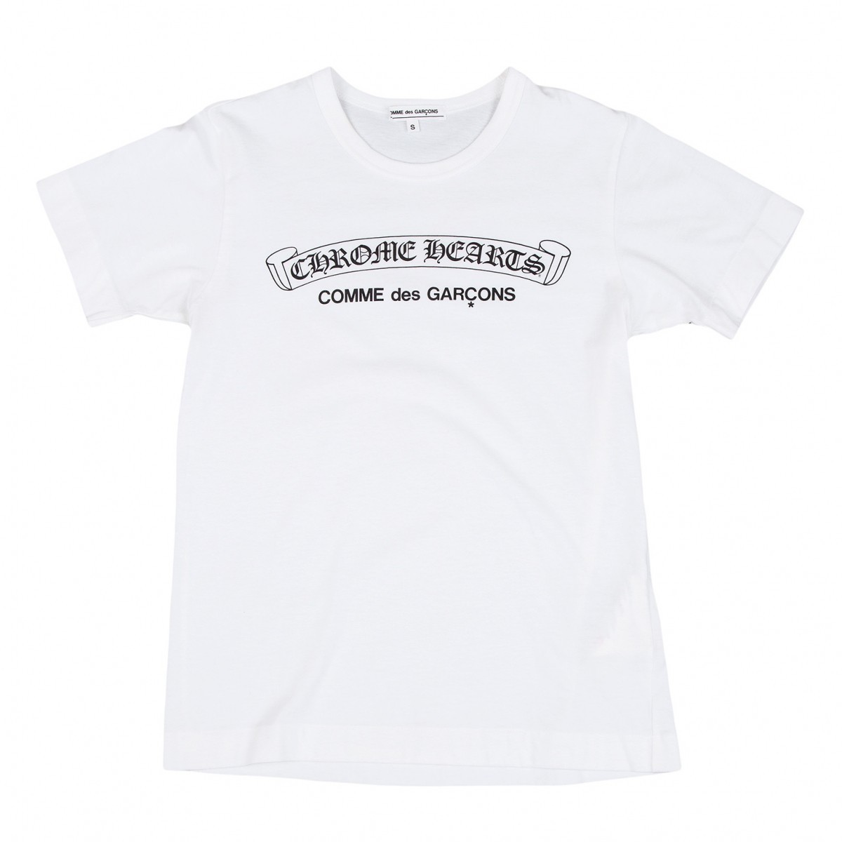 コムデギャルソン×クロムハーツCOMME des GARCONS×CHROME HEARTS ロゴプリントTシャツ 白S