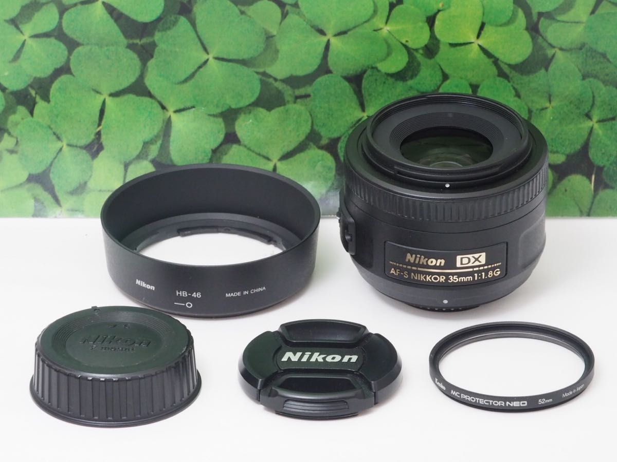【美品】ニコンNIKKOR 35mm f/1.8G単焦点 ♪背景ぼかし神レンズ　フード、元箱、取扱説明書付の特上品となります。