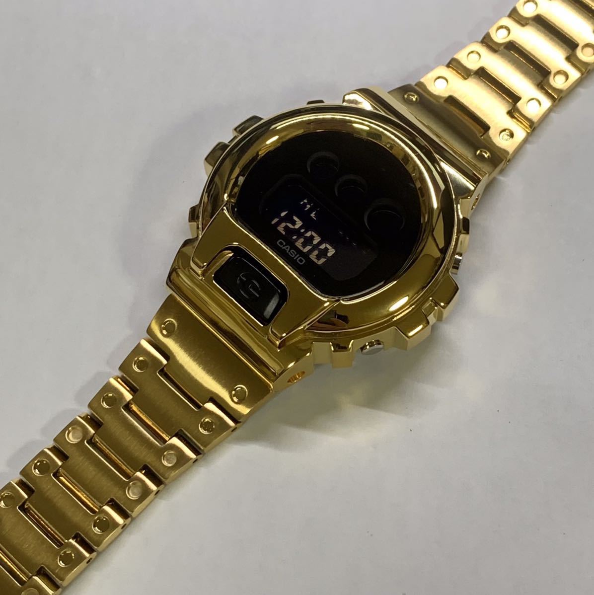 G-SHOCK Gショック ジーショック CASIO カシオ デジタル 腕時計　dw6900bba-1er ステンレスフルメタルベゼルベルトカスタム　ゴールド_画像1