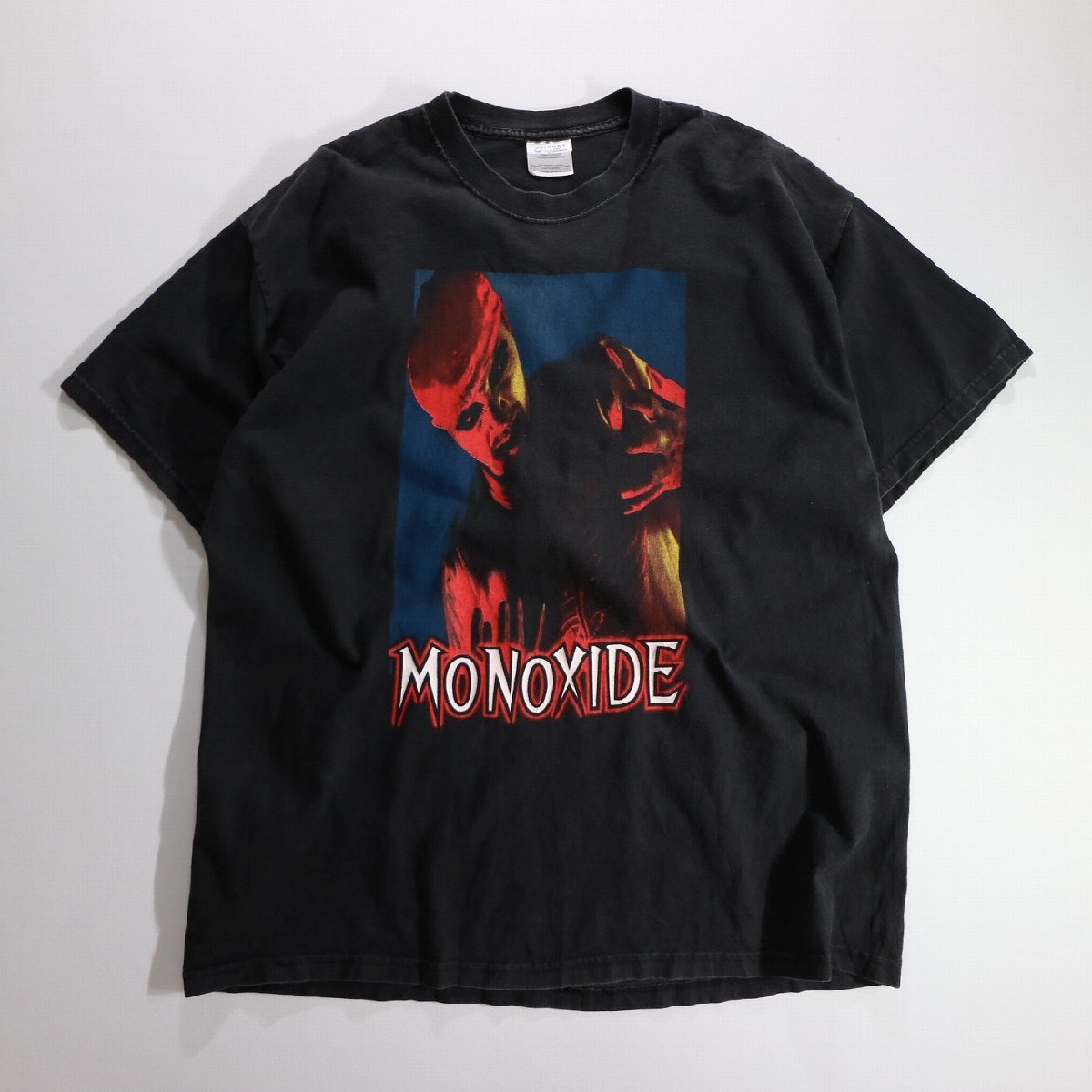 F□00年代 MONOXIDE プリントTシャツ 半袖 カットソー グラフィック 黒 ブラック (メンズ XL) k3436