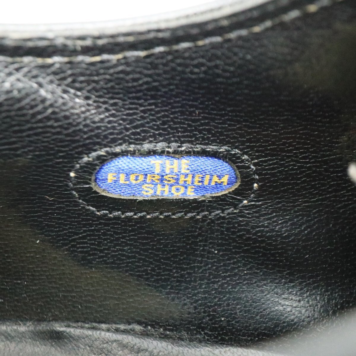 70-80年代 FLORSHEIM 外羽根式 本革 革靴 レザーシューズ 通勤 フォーマル ブラック ( メンズ 8 3E ≒ 26cm ) 中古 古着 KA0146_画像10