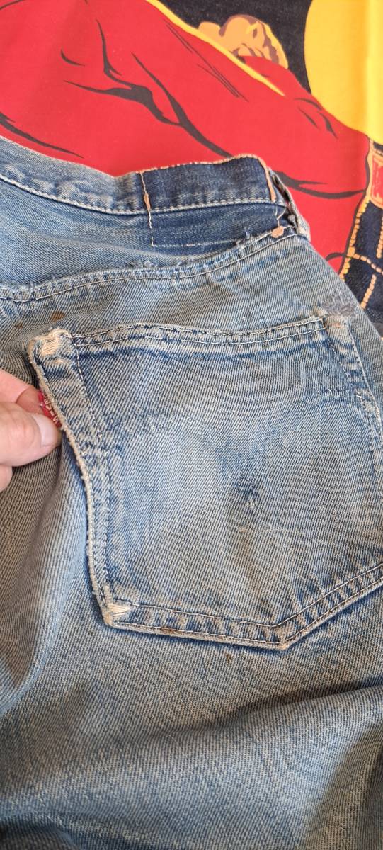 ゴールデンサイズ!!　実寸　W33　リーバイス　LEVIS　501XX　紙パッチ　ギャラ入り　オリジナル　ヴィンテージジーンズ　501 _両面タブ　片面文字擦り切れあり