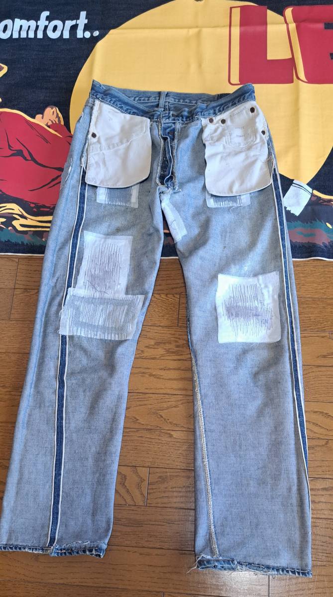 ゴールデンサイズ!!　実寸　W33　リーバイス　LEVIS　501XX　紙パッチ　ギャラ入り　オリジナル　ヴィンテージジーンズ　501 _タタキ裏側