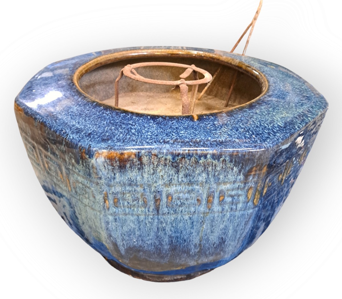 中国美術 蓮花魚紋 碗 古美術(LC998) 睡蓮鉢、古美術、メダカ鉢、金魚鉢、大型