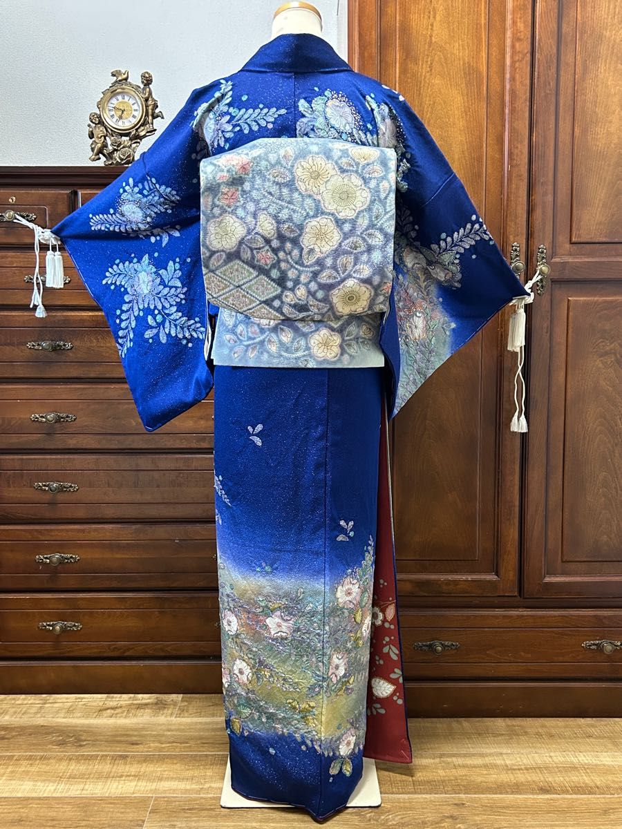 逸品! 【未使用 辻が花 絞り 金彩 銀通し トールサイズ】 訪問着 5点