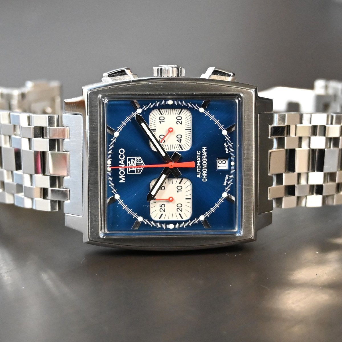TAG HEUER】タグホイヤーモナコ CW2113.BA0780 スペアストラップ付 美