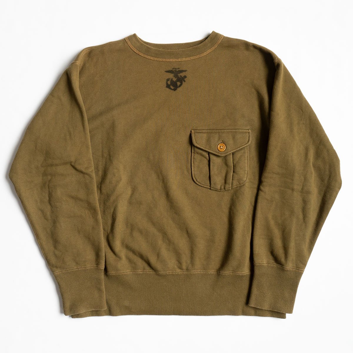 【美品】FREEWHEELERS POWER WEAR【U.S.M.C. DEVIL DOG SET-IN SLEEVE SWEAT WITH POCKET】42 スウェット 2304214_画像1