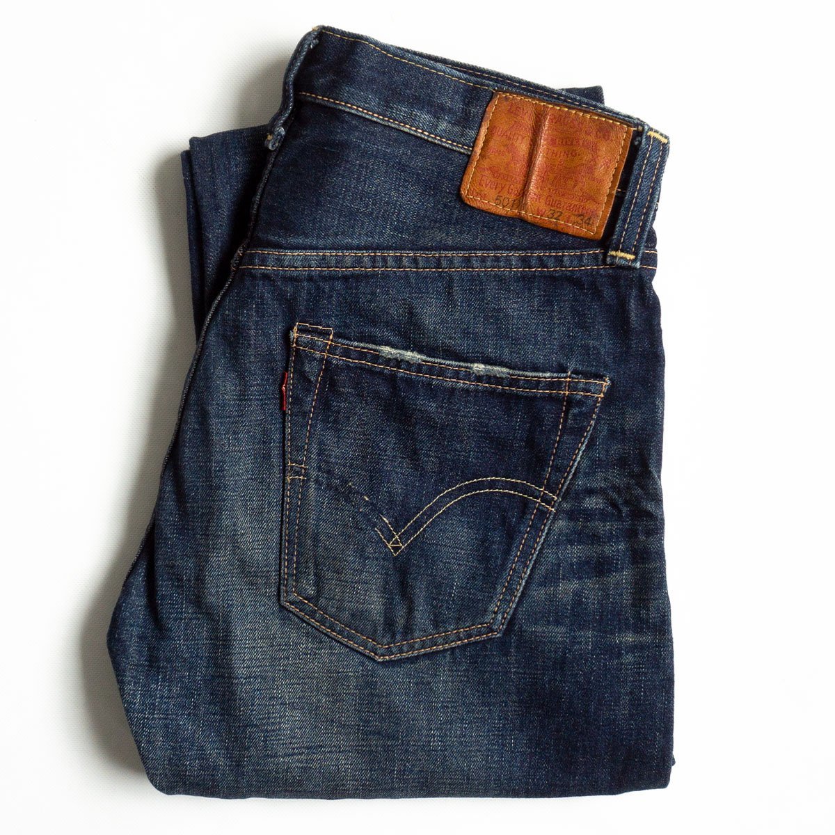 【雰囲気抜群/加工モデル】 LEVI'S VINTAGE CLOTHING【 47501 / 501XX BIG E デニムパンツ 】32 インディゴ リーバイス y2305117_画像1