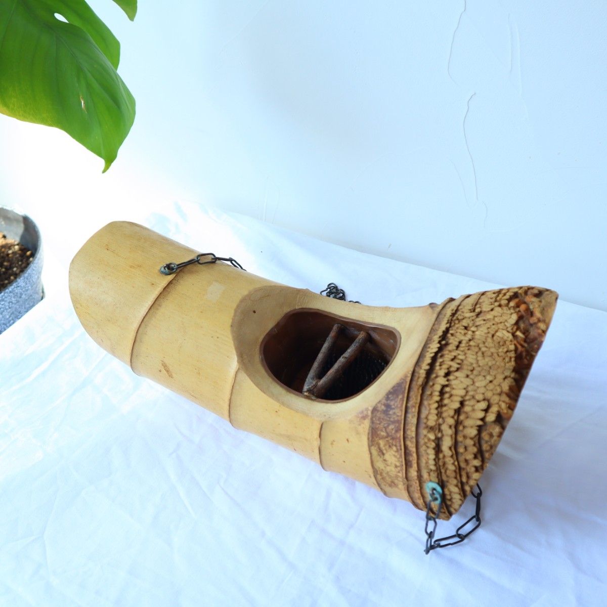 池坊 花器 竹器 花入れ 花瓶 吊り舟 吊り船 いけのぼう 船形 竹 池坊 花器 竹器 花入れ 花瓶 吊り舟 吊り船 いけのぼう 船形 竹