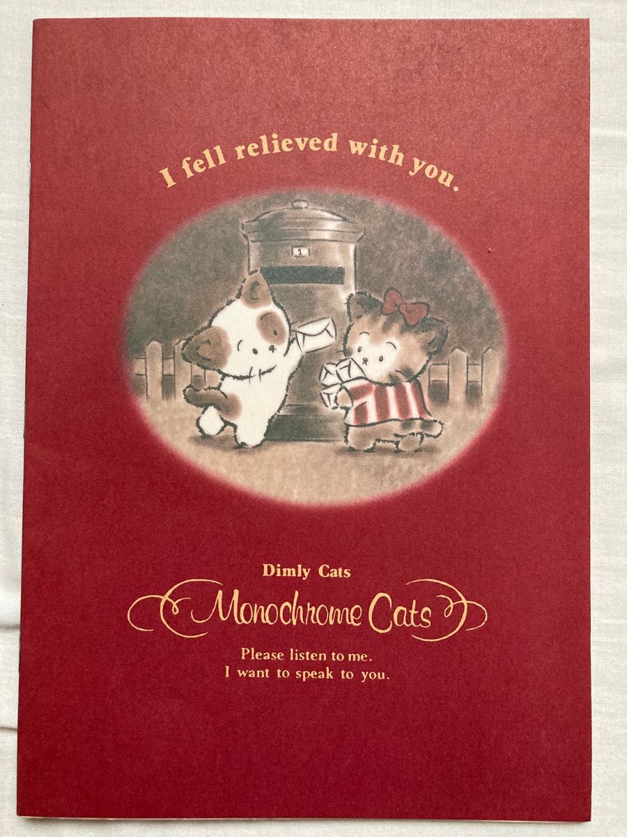 【未使用・経年劣化あり】Dimly Cats Monochrome Catsノート(赤と茶色)2冊セット　 KYOKUTO