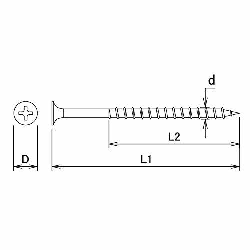 ダイドーハント (DAIDOHANT) ステンレス コーススレッド (ラッパ/全ネジ) [ XM7 ] (呼び径d) 4.2 x (長さL1) 38mm (72本入)_画像3