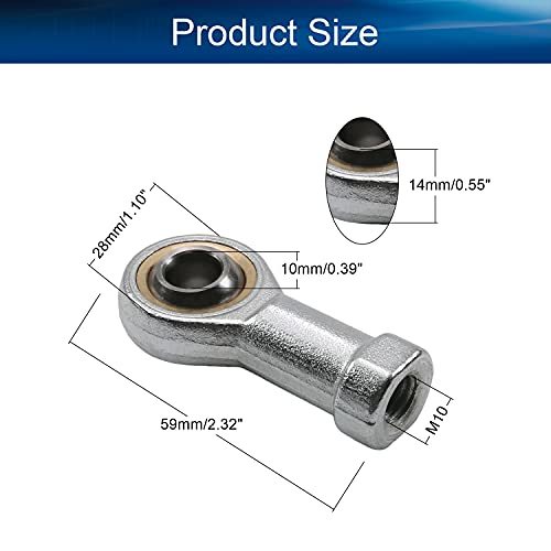 Othmro サイズ-10*M10 2個入り ジョイントベアリング ベアリング鋼 ロッドエンドベアリング メス右手ロッドエンドベアリング_画像2