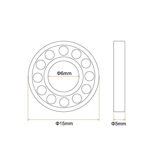 自動調心玉軸受 1096 オープンタイプ ナイロンケージ トランスミッション用 内径6mm 外径15mm 厚さ5mm_画像2