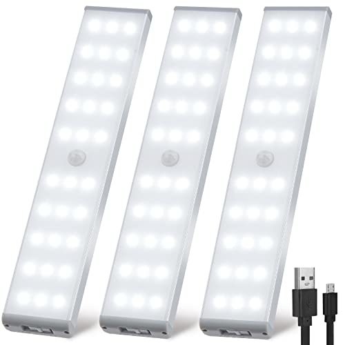 LED バーライト USBライト キッチンライト センサーライト 室内 3ピース 20CM LEDライト 高輝度 冷たい白色光 Adoric 直管形 ライトバー_画像1