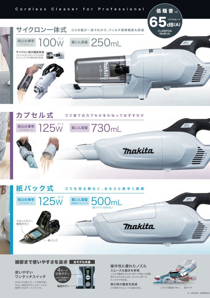 makita マキタ 充電式クリーナ CL286FDZW【本体のみ】最新型掃除機-