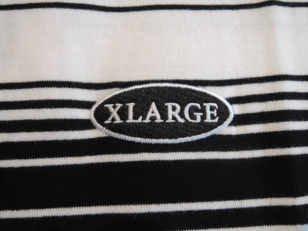 X-LARGE XLARGE エクストララージ EMBROIDERED STRIPED S/S TEE ホワイト Lサイズ 最新人気商品 送料￥230～ 値下げしました！_画像3