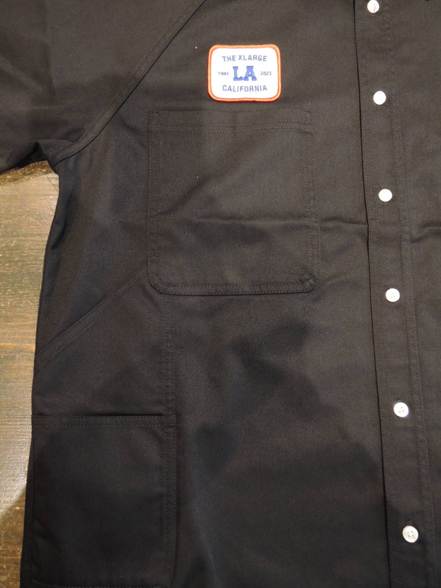 X-LARGE XLARGE エクストララージ LOGO PATCH S/S WORK SHIRT ワークシャツ ブラック Lサイズ 最新商品 送料￥230～ 値下げしました！_画像6