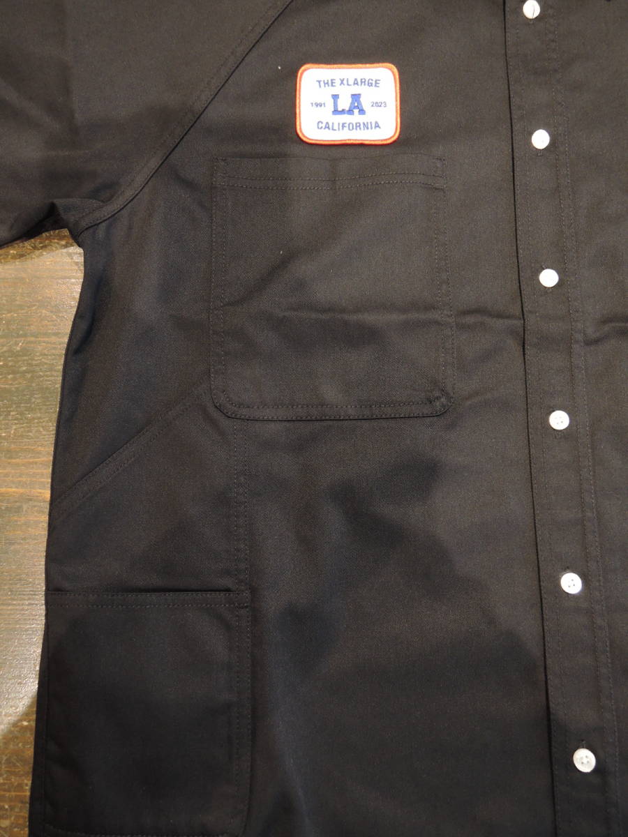 X-LARGE XLARGE エクストララージ LOGO PATCH S/S WORK SHIRT ワークシャツ ブラック XLサイズ 最新商品 送料￥230～ 値下げしました！_画像6