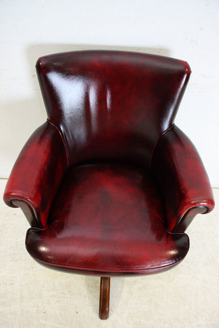  desk chair antique furniture dc-1 1960 period England Vintage mahogany leather seat original leather rotation chair chair chair Britain free shipping 