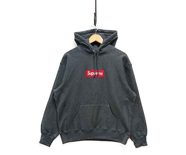 SUPREME シュプリーム 21AW Box Logo Hooded Sweatshirt BOXロゴ スウェットパーカー チャコール サイズS 正規品 / 26689_画像1