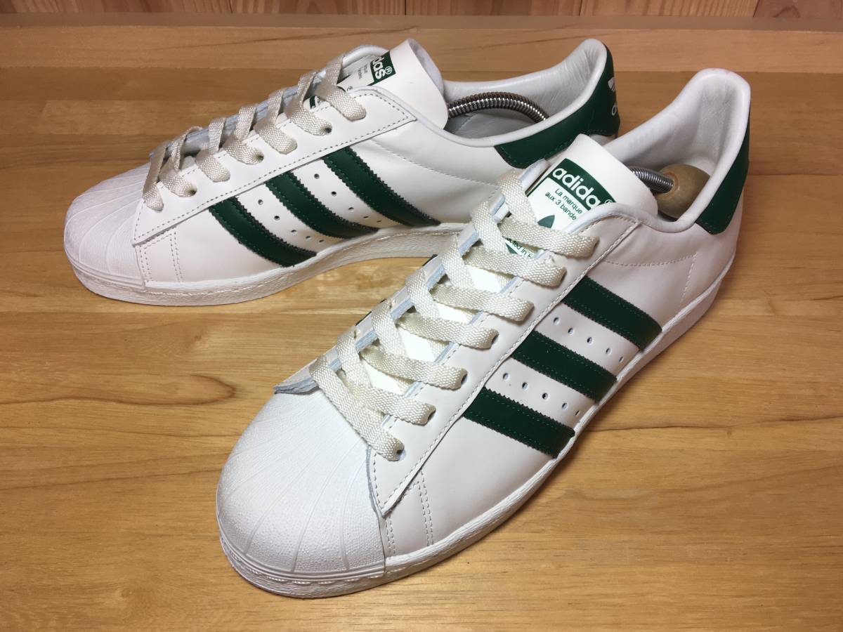 ★adidas アディダス SUPER STAR 80's スーパースター 80's 白×緑 2021年製 28.5cm 未使用品_画像1