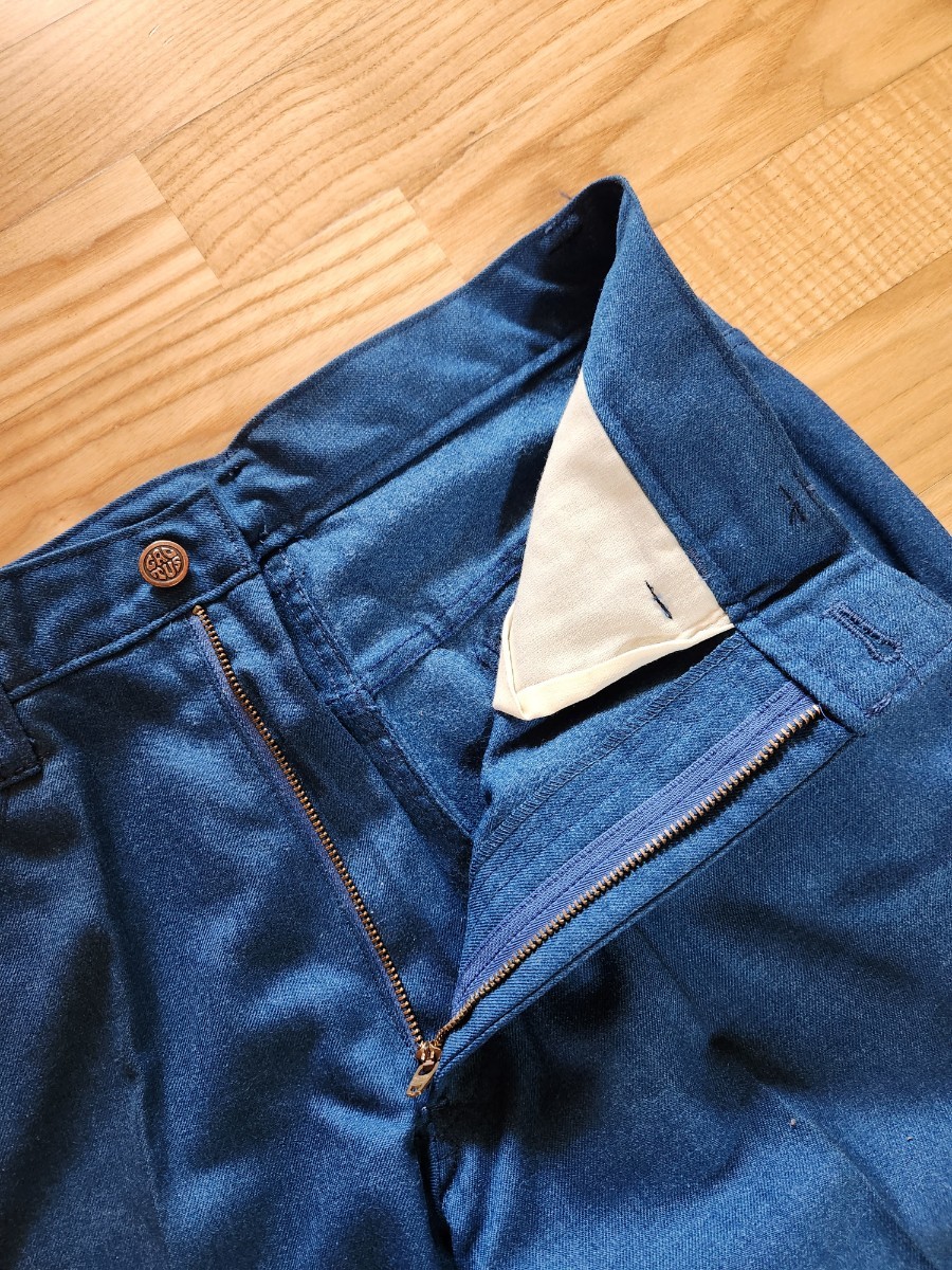 1970年代製 送料込■CACTUS カクタス 57-3000 JEANS SLACKS ジーンズスラックス フレアー ブルー ウエスト74cmの画像4