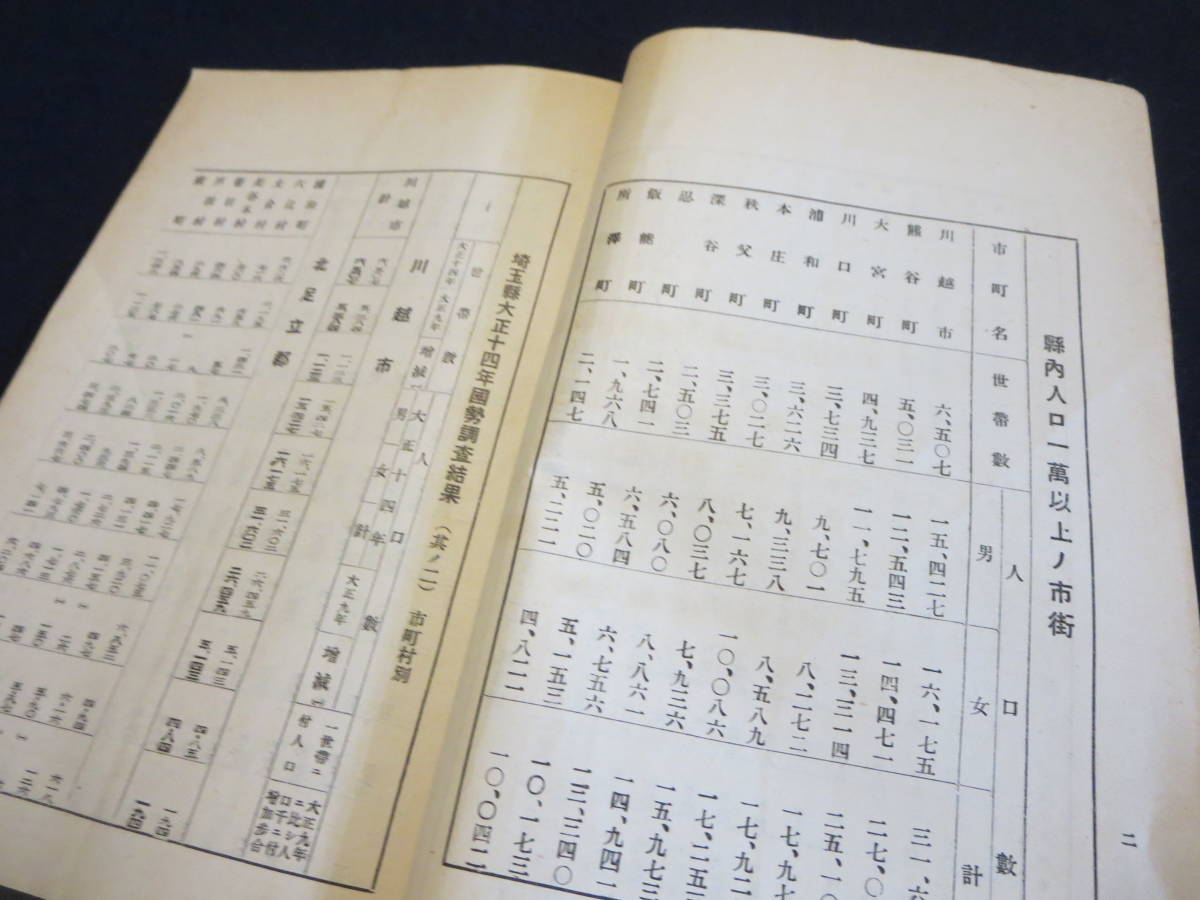 戦前　資料　埼玉県第二回国勢調査結果要覧　大正１３年　_画像3