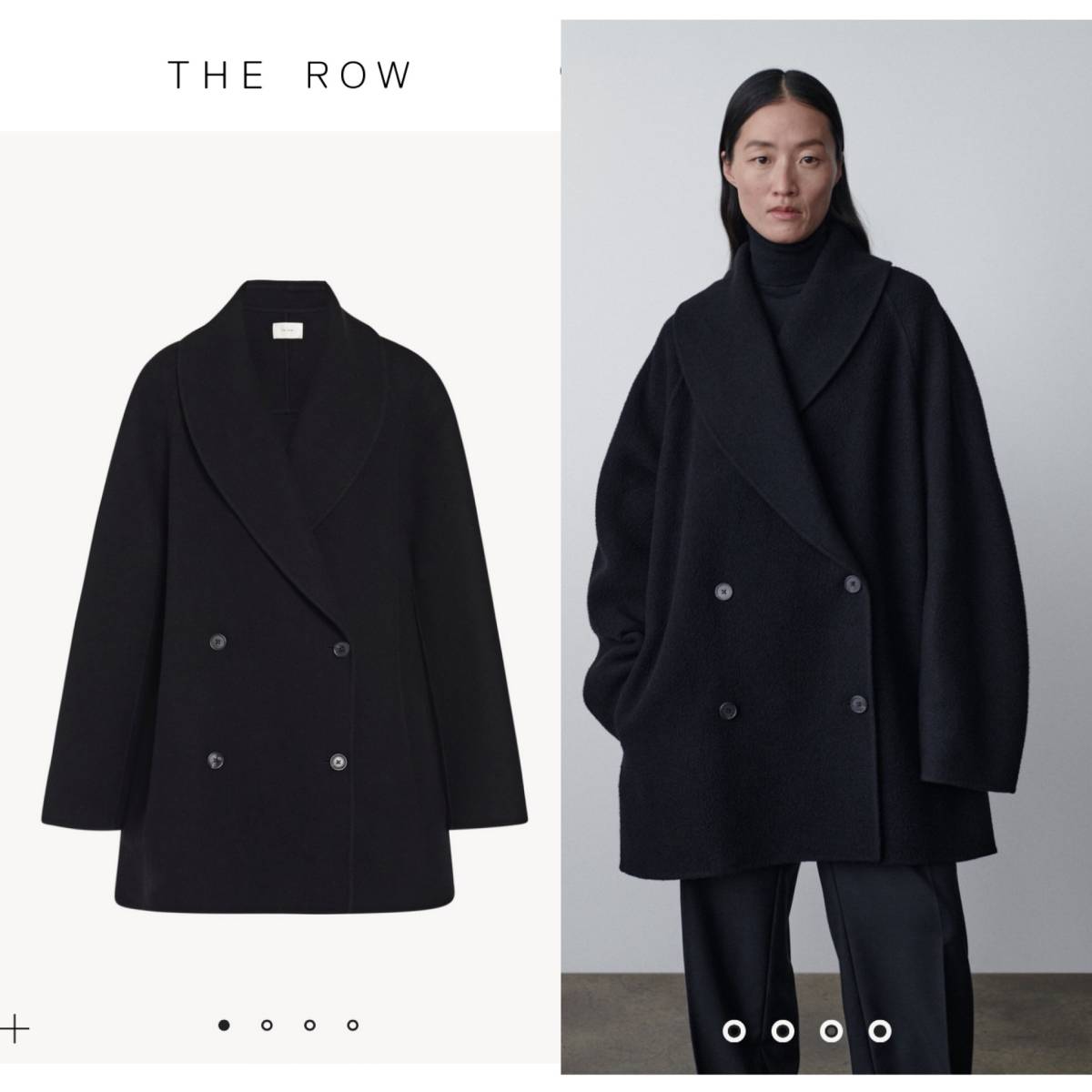 【おまけ付】 ROW THE ザロウ 美品 ブラック XS コート ジャケット ポリ Jacket Polli XSサイズ以下