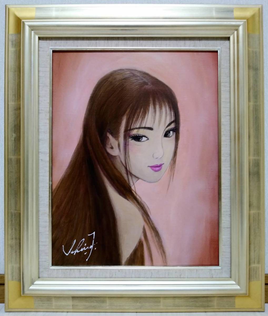 F6号】鶴田一郎【ピンクオマージュ】手描き作品/肉筆/サイン・共 F6号】鶴田一郎【ピンクオマージュ】手描き作品/肉筆/サイン・共