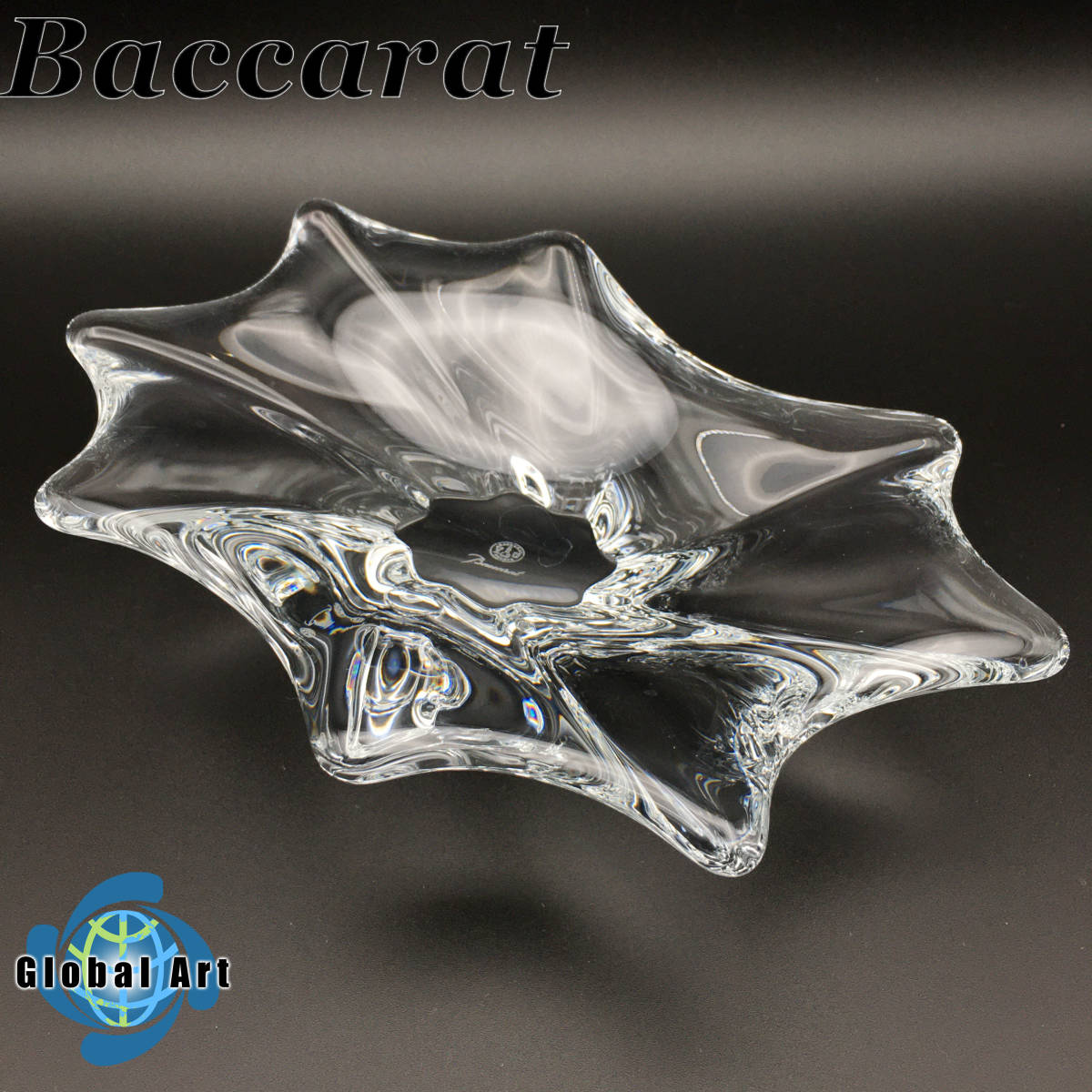 ☆D04290Baccarat バカラ アッシュトレイ 灰皿 キャディックス 約13