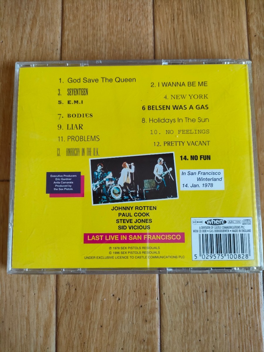 UK盤 廃盤 入手困難 セックス・ピストルズ ライヴ・アット・ウィンターランド Sex Pistols Live At Winterland 1978_画像3