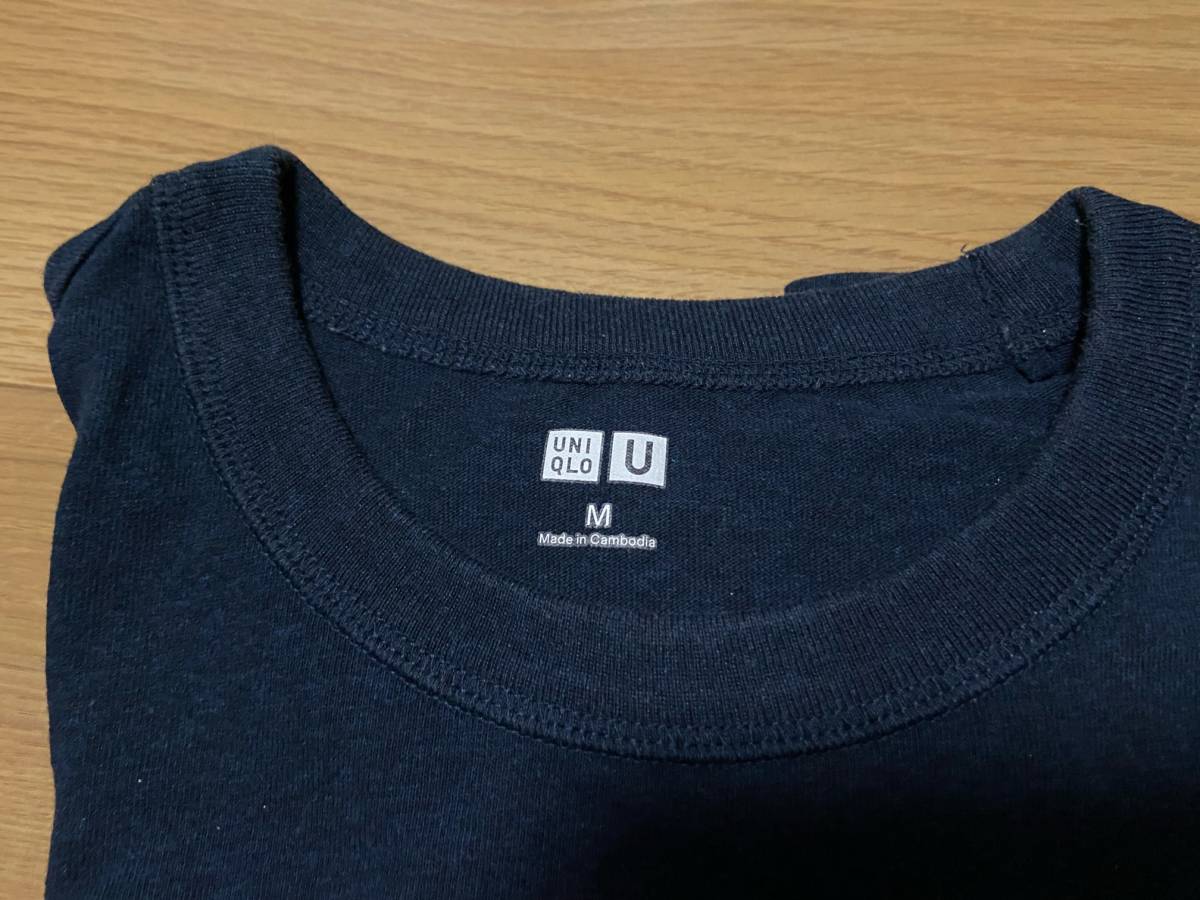 UNIQLO　クルーネック　Tシャツ　２枚　セット　ネイビー　ライトグレー_画像4