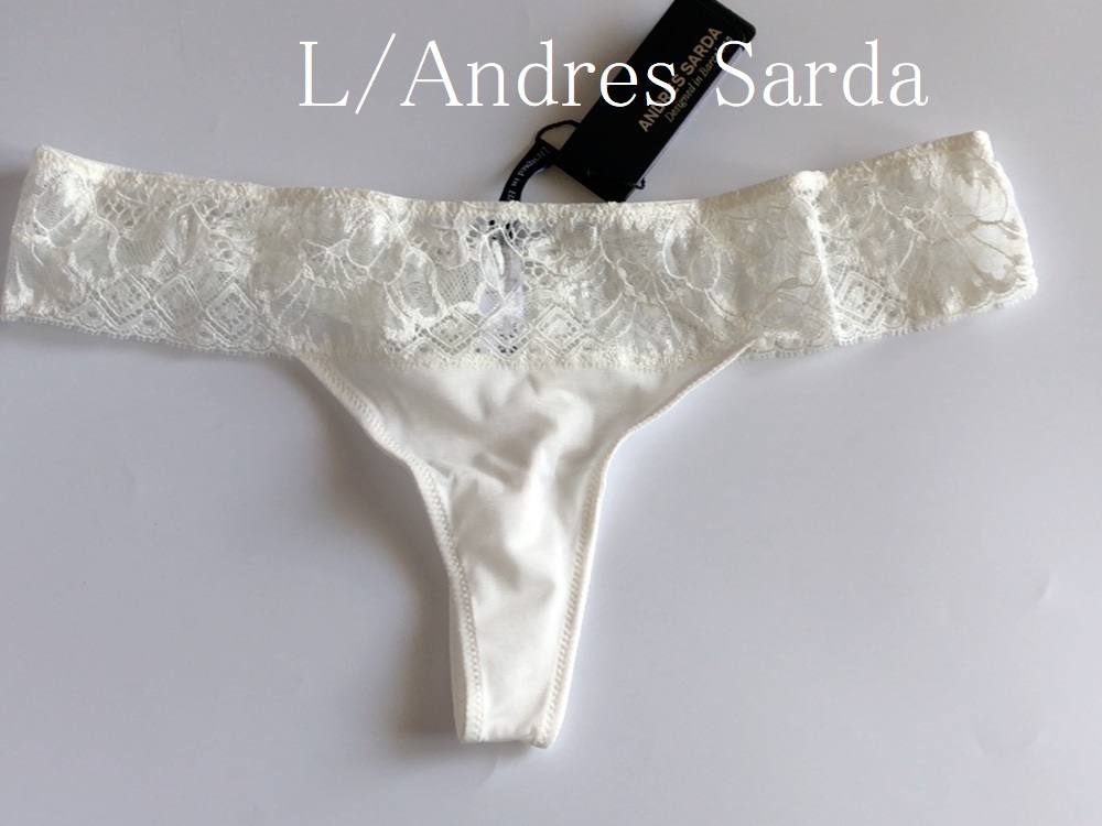 L☆Andres Sarda　アンドレサルダ　海外高級ランジェリー　スペイン　白タンガ_画像1