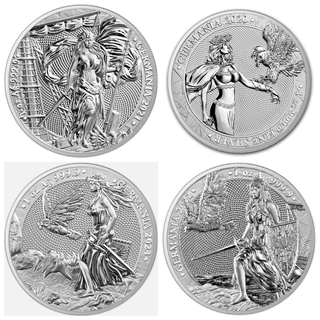 2020、2021、2022、2023 ゲルマニア 銀貨 純銀 4枚セット