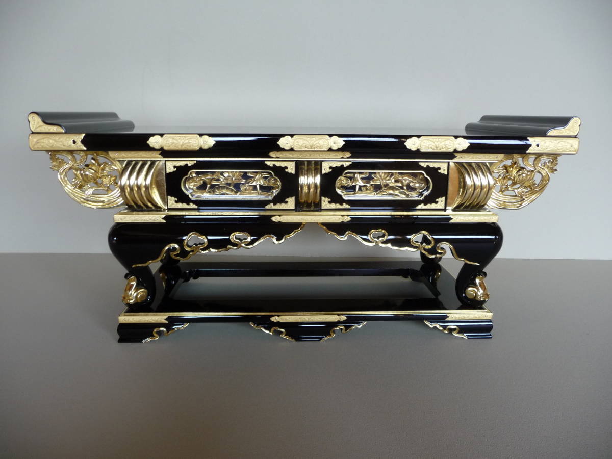 焼香机 前机2尺3寸 黒塗り金箔金金具仕様 新品 未使用 | bergosafety