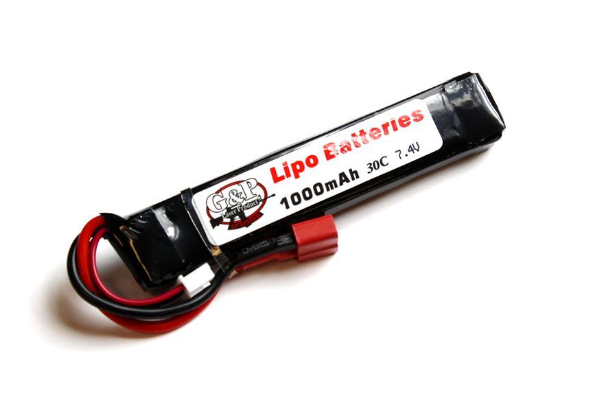 GP-BAT002　薄型コンパクト設計 G&P 7.4V 1000mAh(30C)リチウムポリマーバッテリー ストックパイプ内もOK 検)電動ガンマルイVFCKSC_画像1