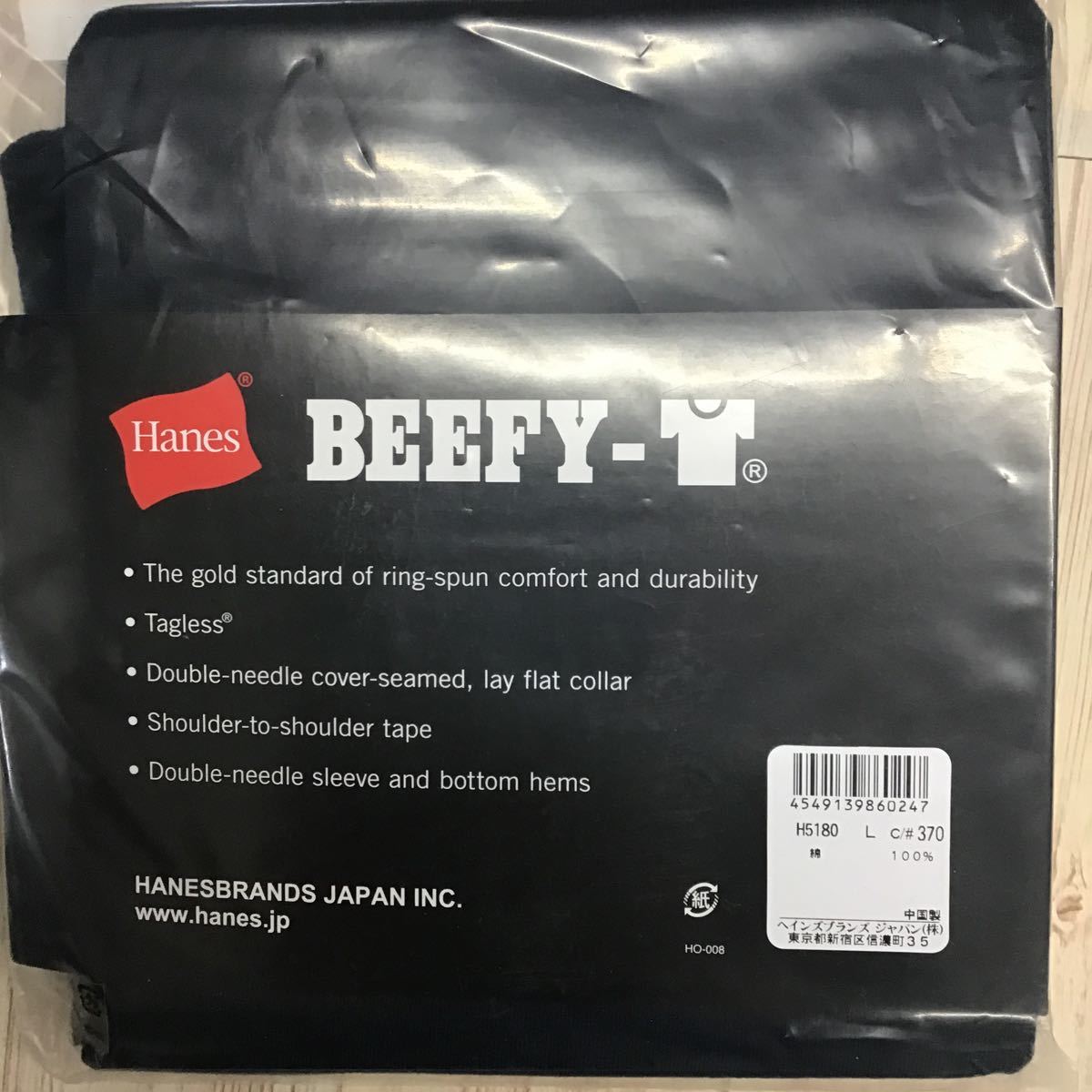 新品　　Hanes BEEFY－Tシャツ　1枚パック　H5180 Lサイズ　370_画像3