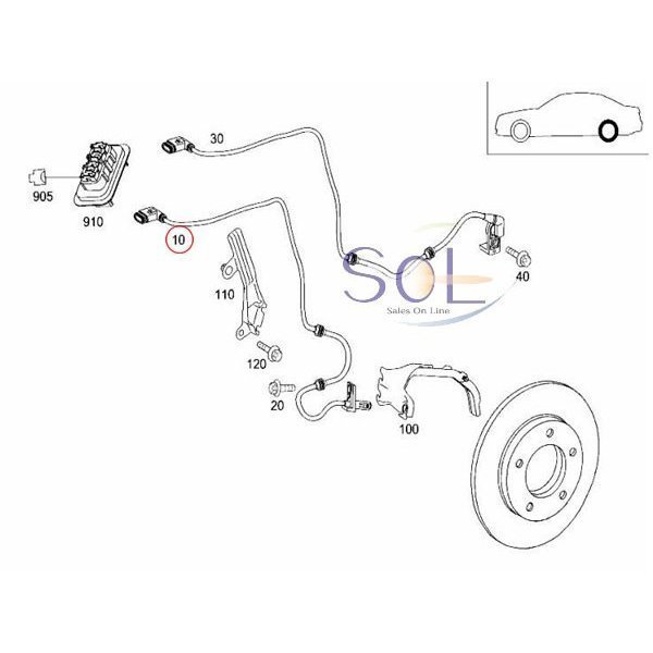 ベンツ W221 W216 リア スピードセンサー 左右共通 CL550 CL600 CL63 CL65 S350 S500 S600 S63 S65 2219050201 2215400917_画像2