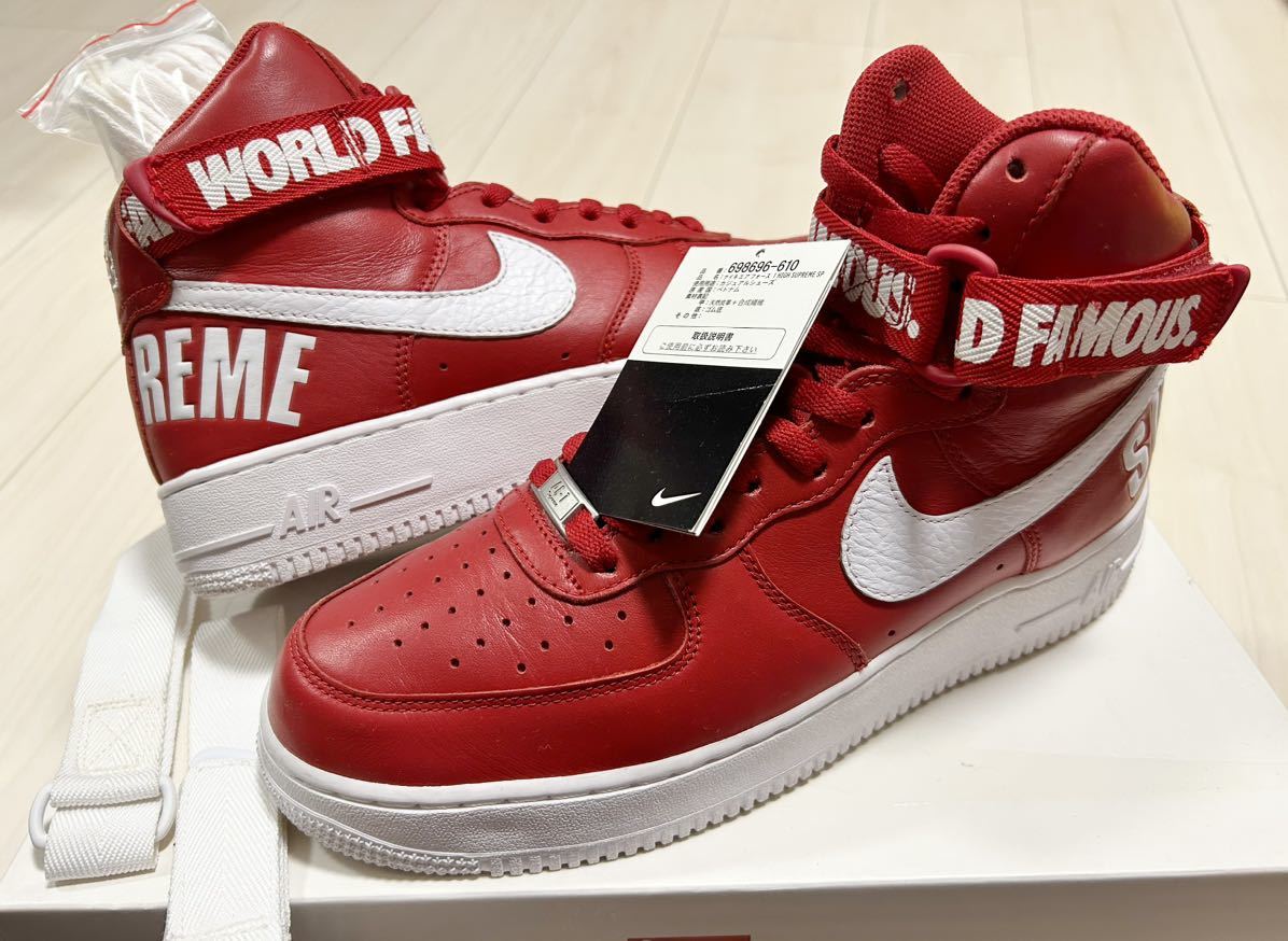 国内正規品 NIKE × SUPREME AIR FORCE 1 HIGH 27 RED ナイキ エア