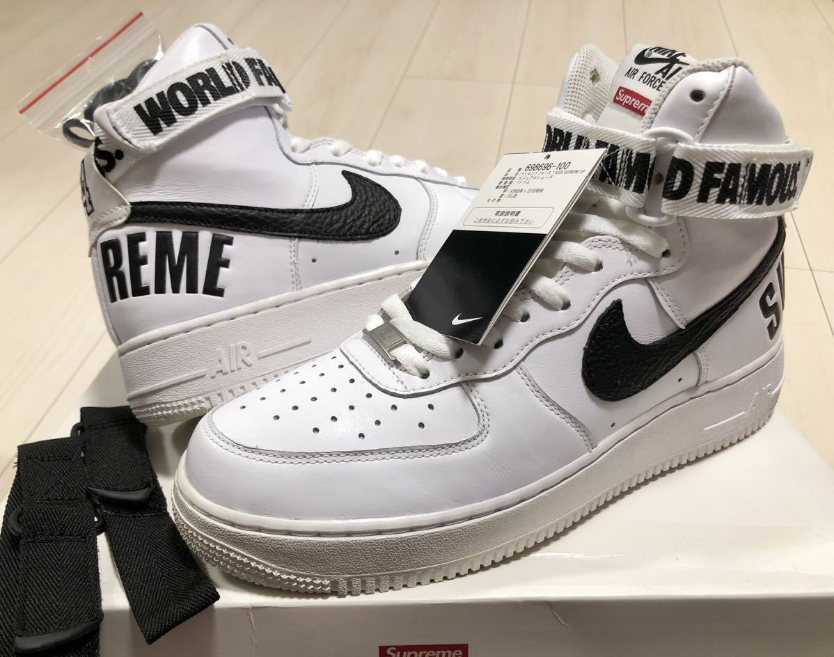 国内正規品 NIKE × SUPREME AIR FORCE 1 HIGH 27 WHT ナイキ エア