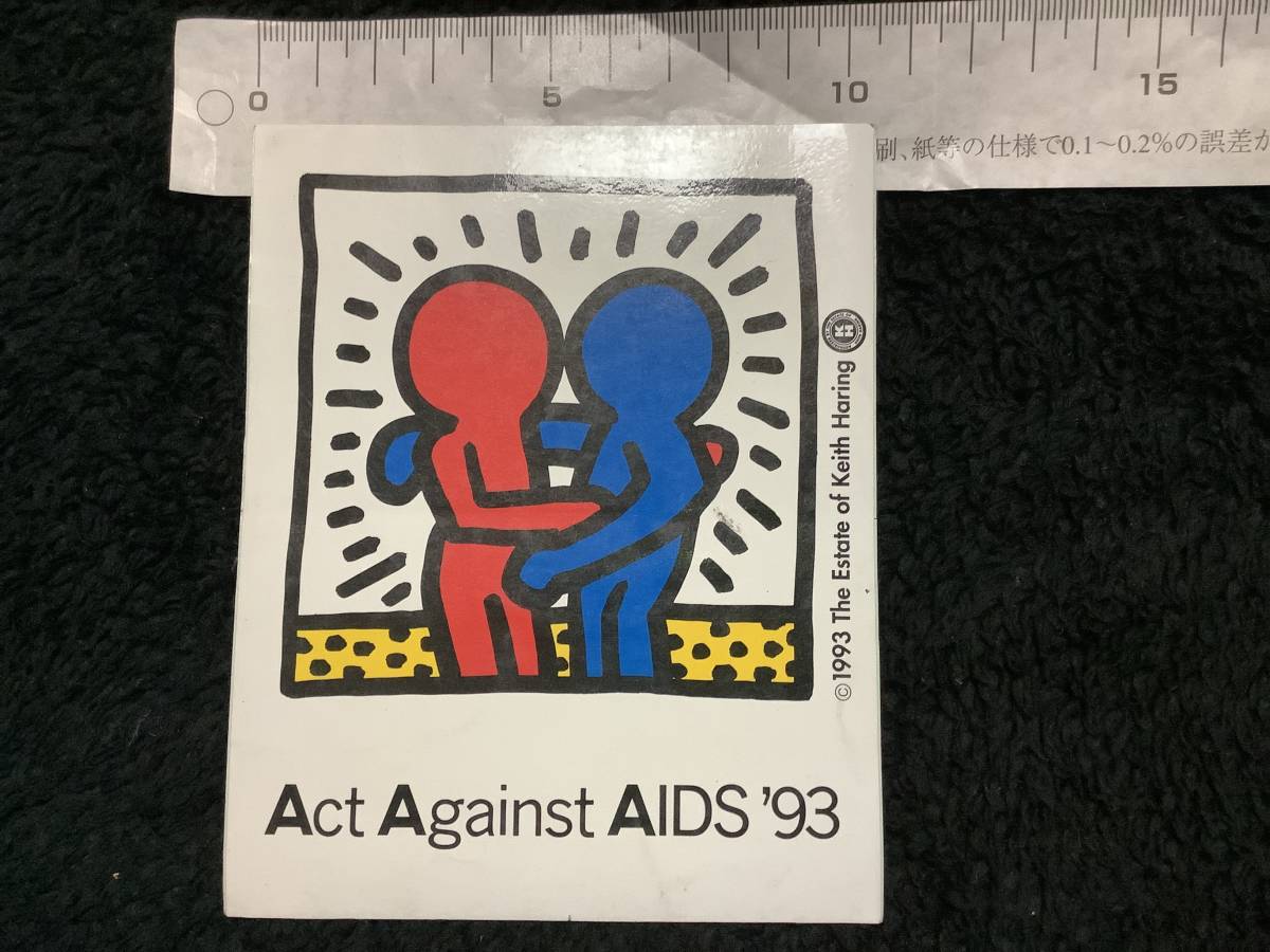 ☆送料無料☆キースヘリング Act Against AIDS ‘93ステッカー/開封品_画像1